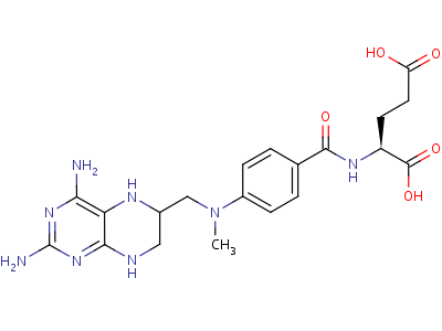 (9CI)-N-[4-[[(2,4-二氨基-1,5,6,7-四氫-6-蝶啶yl)甲基]甲基氨基]苯甲酰基]-L-谷氨酸結(jié)構(gòu)式,4299-28-9結(jié)構(gòu)式