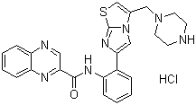 N-[2-[3-(1-piperazinylmethyl)imidazo[2,1-b]thiazol-6-yl]phenyl]-2-quinoxalinecarboxamide Structure,1001645-58-4Structure