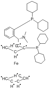 (R)-(-)-[(R)-2-二環(huán)己基膦二茂鐵基](N,N-二甲氨基)(2-二環(huán)己基膦苯基)甲烷結構式_1016985-24-2結構式