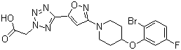5-[3-[4-(2-Bromo-5-fluorophenoxy)-1-piperidinyl]-5-isoxazolyl]-2h-tetrazole-2-acetic acid Structure,1030612-90-8Structure