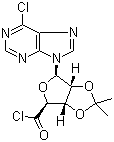 1-(6-氯-9H-嘌呤-9-基)-1-脫氧-2,3-O-異亞丙基-BETA-D-呋喃核糖酰氯結(jié)構(gòu)式_104940-65-0結(jié)構(gòu)式