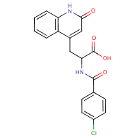 (R)-2-[(4-氯苯甲?；?氨基]-3-(1,2-二氫-2-氧代-4-喹啉基)丙酸結(jié)構(gòu)式_111911-90-1結(jié)構(gòu)式