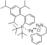 氯[2-(二叔丁基膦基)-2,4,6-三異丙基-1,1-聯(lián)苯基][2-(2-氨基乙基)苯基)]鈀(II)結(jié)構(gòu)式_1142811-12-8結(jié)構(gòu)式