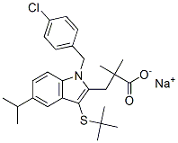 鈉3-{1-(4-氯芐基)-5-異丙基-3-[(2-甲基-2-丙基)硫基]-1H-吲哚-2-基}-2,2-二甲基丙酸酯結構式_118427-55-7結構式