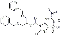 9-[[2-芐氧基-1-(芐氧基甲基)-乙氧基]-甲基]-6-氯鳥嘌呤-d5結(jié)構(gòu)式_1184968-31-7結(jié)構(gòu)式
