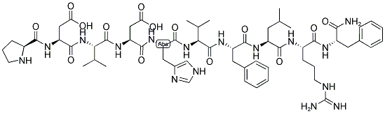 L-脯氨酰-L-alpha-天冬氨酰-L-纈氨酰-L-alpha-天冬氨酰-L-組氨酰-L-纈氨酰-L-苯丙氨酰-L-亮氨酰-L-精氨酰-L-苯丙氨酰胺結構式_121801-61-4結構式