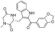 (3R)-3-[[2-(1,3-苯并二氧雜環(huán)戊烯l-5-基羰基)-1H-吲哚-3-基]甲基]-1-甲基-2,5-哌嗪二酮結(jié)構(gòu)式_1220393-12-3結(jié)構(gòu)式