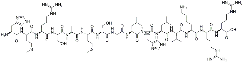 L-組氨酰-L-蛋氨酰-L-精氨酰-L-絲氨酰-L-丙氨酰-L-蛋氨酰-L-絲氨酰甘氨酰-L-亮氨酰-L-組氨酰-L-亮氨酰-L-纈氨酰-L-賴氨酰-L-精氨酰-L-精氨酸結(jié)構式_125911-68-4結(jié)構式