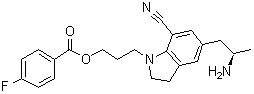 (R)-3-(5-(2-氨基丙基)-7-氰基吲哚-1-基)丙基 4-氟苯甲酸結(jié)構(gòu)式_1277178-52-5結(jié)構(gòu)式