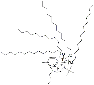 4-[1-(4-{[二(十三烷氧基)膦基]氧基}-5-異丙基-2-甲基苯基)-2-戊烷基]-5-甲基-2-(2-甲基-2-丙基)苯基二十三烷基亞磷酸鹽結構式_13003-12-8結構式