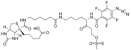 2-[N2-(4-疊氮基-2,3,5,6-四氟苯甲?；?-N6-(6-生物素酰胺基己酰)-L-賴氨酰]乙基甲烷硫代磺酸酯結(jié)構(gòu)式_1356383-18-0結(jié)構(gòu)式