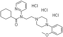 N-[2-[4-(2-甲氧基苯基)-1-哌嗪基]乙基]-N-2-吡啶基-環(huán)己烷羧胺三鹽酸鹽結(jié)構(gòu)式_146714-97-8結(jié)構(gòu)式