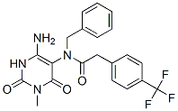  n-(4-氨基-1,2,3,6-四氫-1-甲基-2,6-二氧代-5-嘧啶)-n-(苯基甲基)-4-(三氟甲基)-苯乙酰胺結構式_167299-15-2結構式