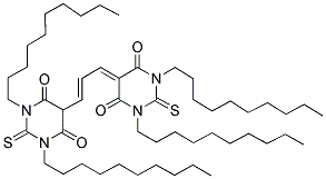 1,3-二癸基-5-[(2E)-3-(1,3-二癸基-4-羥基-6-氧代-2-硫代六氫-5-嘧啶基)-2-丙烯-1-亞基]-2-硫代二氫-4,6(1H,5H)-嘧啶二酮結(jié)構(gòu)式_169211-45-4結(jié)構(gòu)式