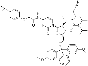 5-O-(4,4-二甲氧基三苯甲游基)-n-[[4-(叔丁基)苯氧基]乙?；鵠-2-o-甲基胞苷-3-(2-氰基乙基-N,N-二異丙基)亞磷酰胺結構式_179486-26-1結構式