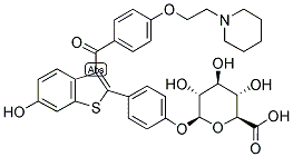 3,4,5-三羥基-6-[4-[6-羥基-3-[4-[2-(1-哌啶基)乙氧基]苯甲?；鵠苯并噻吩-2-基]苯氧基]四氫吡喃-2-羧酸結(jié)構(gòu)式_182507-22-8結(jié)構(gòu)式