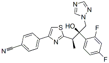 4-[2-[(2R,3r)-3-(2,4-二氟苯基)-3-羥基-4-(1,2,4-噻唑)丁基]-1,3-噻唑]苯甲腈結(jié)構(gòu)式_182760-06-1結(jié)構(gòu)式