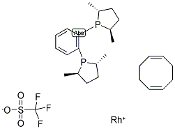 (-)-1,2(2R,5R)-2,5-(二甲基磷雜環(huán)戊烷基)苯(環(huán)辛二烯)銠(I)三氟甲烷磺酸鹽結(jié)構(gòu)式_187682-63-9結(jié)構(gòu)式