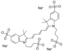 2-[5-[1,3-二氫-3,3-二甲基-5-磺酸基-1-(3-磺酸基丙基)-2H-吲哚-2-亞基]-1,3-戊二烯基]-3,3-二甲基-5-磺酸基-1-(3-磺酸基丙基)-3H-吲哚內鹽三鈉鹽結構式_190517-63-6結構式