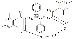 N,N-雙[2-均三甲基苯酰)-3-氧代丁烯基]-(1R,2R)-1,2-二苯基乙二胺合鈷(II)結(jié)構(gòu)式_212250-92-5結(jié)構(gòu)式