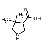 4,4-Dimethyl-pyrrolidine-3-carboxylic acidStructure,261896-35-9Structure 4,4-Dimethyl-pyrrolidine-3-carboxylic acid Structure,261896-35-9Structure