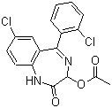 7-氯-5-(2-氯苯基)-1,3-二氫-2-氧代-2H-1,4-苯并二氮雜卓-3-基乙酸酯結(jié)構(gòu)式_2848-96-6結(jié)構(gòu)式