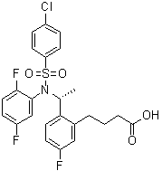 2-[(1R)-1-[[(4-氯苯基)磺?；鵠(2,5-二氟苯基)氨基]乙基]-5-氟苯丁酸結(jié)構(gòu)式_290315-45-6結(jié)構(gòu)式