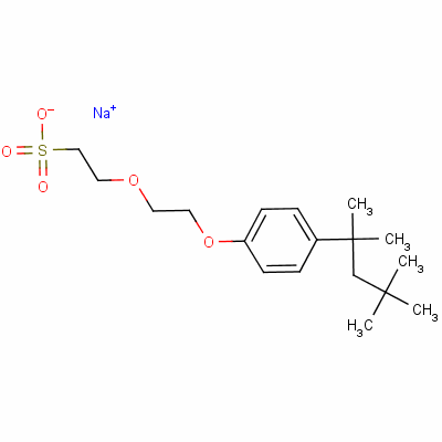 2-[2-[4-(1,1,3,3-四甲基丁基) 苯氧基]乙氧基]-乙烷磺酸鈉結(jié)構(gòu)式_3013-94-3結(jié)構(gòu)式