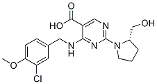 4-[[(3-氯-4-甲氧基苯基)甲基]氨基]-2-[(2s)-2-(羥基甲基)-1-吡咯烷]-5-嘧啶羧酸結(jié)構(gòu)式_330785-84-7結(jié)構(gòu)式