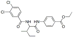 (9ci)-4-[[2-[(3,4-二氯苯甲?；?氨基]-3-甲基-1-氧代戊基]氨基]-苯甲酸乙酯結(jié)構(gòu)式_334830-37-4結(jié)構(gòu)式
