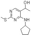 1-(4-Cyclopentylamino-2-methylsulfanylpyrimidin-5-yl)ethanolStructure,362656-31-3Structure 1-(4-Cyclopentylamino-2-methylsulfanylpyrimidin-5-yl)ethanol Structure,362656-31-3Structure