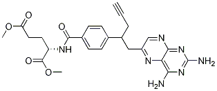 N-[4-[1-[(2,4-二氨基-6-蝶啶)甲基]-3-丁炔-1-基]苯甲?；鵠-L-谷氨酸 1,5-二甲酯結(jié)構(gòu)式_374777-77-2結(jié)構(gòu)式