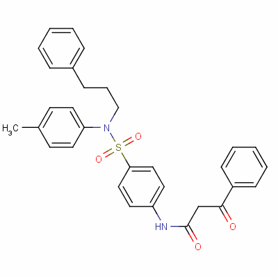 3-氧代-3-苯基-n-[4-[n-(3-苯基丙基)-n-(對(duì)甲苯)氨磺?；鵠苯基]丙酰胺結(jié)構(gòu)式_38219-91-9結(jié)構(gòu)式