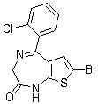7-溴-5-(2-氯苯基)-1,3-二氫-2H-噻吩并[2,3-e]-[1,4]-二氮雜革-2-酮結(jié)構(gòu)式_40017-65-0結(jié)構(gòu)式