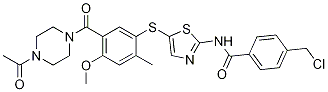 N-(5-(5-(4-乙酰基哌嗪-1-羰基)-4-甲氧基-2-甲基苯基硫代)噻唑-2-基)-4-(氯甲基)苯甲酰胺結(jié)構(gòu)式_439578-99-1結(jié)構(gòu)式