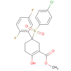 1-環(huán)己烯-1-羧酸,5-[(4-氯苯基)磺酰基]-5-(2,5-二氟苯基)-2-羥基-,甲酯結(jié)構(gòu)式_471903-19-2結(jié)構(gòu)式