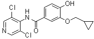 3-(環(huán)丙基甲氧基)-n-(3,5-二氯吡啶-4-基)-4-羥基苯甲酰胺結(jié)構(gòu)式_475271-62-6結(jié)構(gòu)式