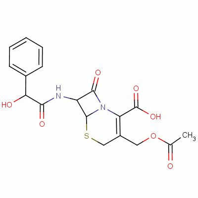 [6R-[6alpha,7beta(R*)]]-3-(乙酰氧基甲基)-7-(羥基苯基乙酰氨基)-8-氧代-5-硫雜-1-氮雜雙環(huán)[4.2.0]辛-2-烯-2-羧酸結(jié)構(gòu)式_51818-85-0結(jié)構(gòu)式
