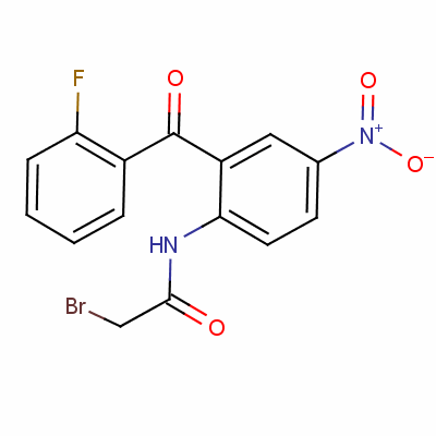 2-溴-n-[2-(2-氟苯甲酰基)-4-硝基苯基]乙酰胺結(jié)構(gòu)式_52130-86-6結(jié)構(gòu)式