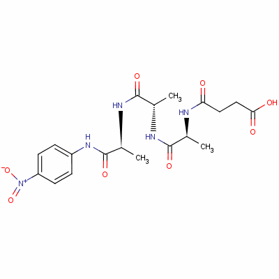 Suc-丙氨酰-丙氨酰-丙氨酰-對(duì)硝基苯胺結(jié)構(gòu)式_52299-14-6結(jié)構(gòu)式 Suc-丙氨酰-丙氨酰-丙氨酰-對(duì)硝基苯胺結(jié)構(gòu)式_52299-14-6結(jié)構(gòu)式