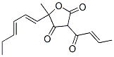 5-[(1E,3e)-1,3-己二烯基]-5-甲基-3-[(e)-1-氧代-2-丁烯]呋喃-2,4(3h,5h)-二酮結構式_55045-15-3結構式