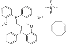 四氟硼酸(R,R)-(-)-1,2-雙[(O-甲氧苯基)(苯基)瞵]乙烷(1,5-環(huán)辛二烯)合銠(I)結(jié)構(gòu)式_56977-92-5結(jié)構(gòu)式