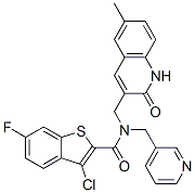(9ci)-3-氯-n-[(1,2-二氫-6-甲基-2-氧代-3-喹啉)甲基]-6-氟-n-(3-吡啶甲基)-苯并[b]噻吩-2-羧酰胺結構式_579449-26-6結構式