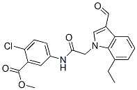(9CI)-2-氯-5-[[(7-乙基-3-甲?；?1H-吲哚-1-基)乙酰基]氨基]-苯甲酸甲酯結(jié)構(gòu)式_593237-13-9結(jié)構(gòu)式