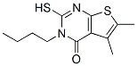 3-丁基-2-疏基-5,6-二甲基-3H-噻吩并[2,3-d]嘧啶-4-酮結(jié)構(gòu)式_59898-61-2結(jié)構(gòu)式
