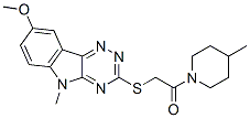 (9ci)-1-[[(8-甲氧基-5-甲基-5H-1,2,4-噻嗪并[5,6-b]吲哚-3-基)硫代]乙?；鵠-4-甲基-哌啶結構式_603947-59-7結構式