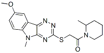 (9ci)-1-[[(8-甲氧基-5-甲基-5H-1,2,4-噻嗪并[5,6-b]吲哚-3-基)硫代]乙?；鵠-2-甲基-哌啶結(jié)構(gòu)式_603947-60-0結(jié)構(gòu)式