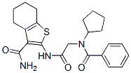 (9ci)-2-[[(苯甲?；h(huán)戊基氨基)乙?；鵠氨基]-4,5,6,7-四氫-苯并[b]噻吩-3-羧酰胺結(jié)構式_606108-88-7結(jié)構式