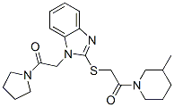 (9CI)-3-甲基-1-[[[1-[2-氧代-2-(1-吡咯烷)乙基]-1H-苯并咪唑-2-基]硫代]乙?；鵠-哌啶結(jié)構(gòu)式_606109-70-0結(jié)構(gòu)式