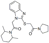 (9ci)-2,6-二甲基-1-[[2-[[2-氧代-2-(1-吡咯烷)乙基]硫代]-1H-苯并咪唑-1-基]乙?；鵠-哌啶結(jié)構(gòu)式_606110-33-2結(jié)構(gòu)式